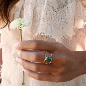 Natural Turquoise Gold Ring