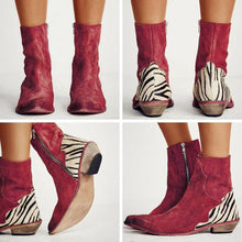 Load image into Gallery viewer, Casual Pointed Toe Zebra-Striped Boots