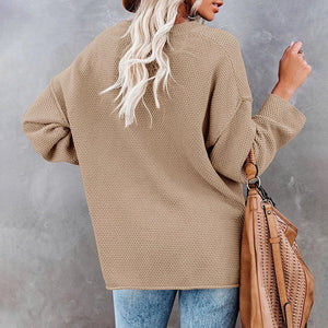 Button Solid Sweater