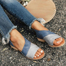 Load image into Gallery viewer, Women Daily Low Heel Panel Sandals