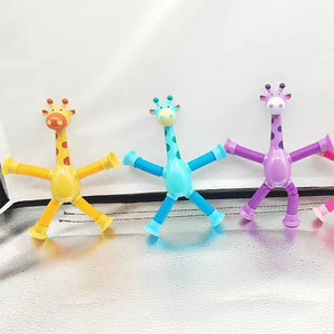 Telescopic suction cup giraffe toy