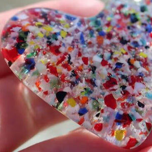 Colorful Glass Pocket Heart