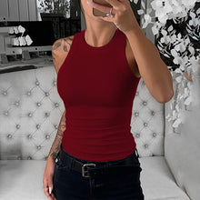 Load image into Gallery viewer, Slim-fit Solid Halter Sleeveless Vest