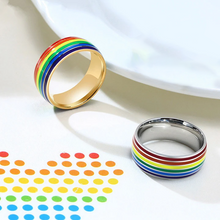 Load image into Gallery viewer, Titanium Rainbow Ring