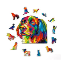 Load image into Gallery viewer, Wooden Golden Retriever Puzzle