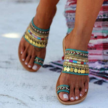 Load image into Gallery viewer, Ethnic boho style toe ring sandals