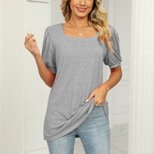 Load image into Gallery viewer, Square Neck T-shirt with Puff Sleeves