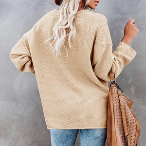 Button Solid Sweater