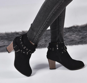 Women Round Toe Ankle Boots