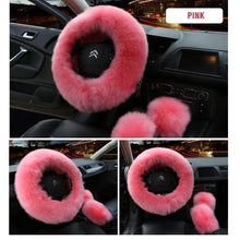 Load image into Gallery viewer, Solid Colour Warm Fluffy Wool Car Set