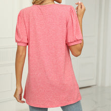 Load image into Gallery viewer, Square Neck T-shirt with Puff Sleeves