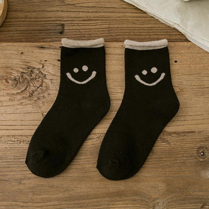 Lovely Smile Face Cotton Socks