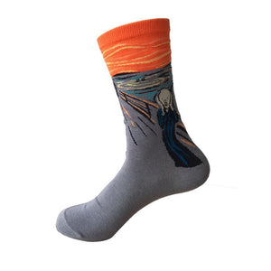 Classic Art Patterned Mid Socks