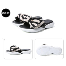 Load image into Gallery viewer, Fashion Open Toe Wedges Bowties Stripe Slides Slippers