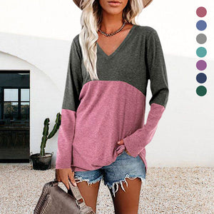 Contrast Panel Long Sleeve Top