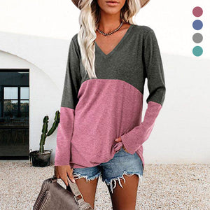 Contrast Panel Long Sleeve Top