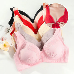 Front Button Breathable Skin-Friendly Cotton Bra