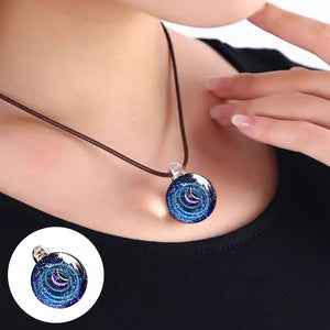 Cosmic starry glass bead pendant necklace