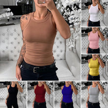 Load image into Gallery viewer, Slim-fit Solid Halter Sleeveless Vest