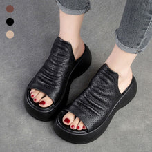 Load image into Gallery viewer, Women’s Breathable Hollowed-out Leather Sandals