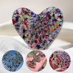 Colorful Glass Pocket Heart