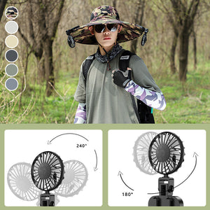 Wide Brim Solar Fan Outdoor Fishing Hat