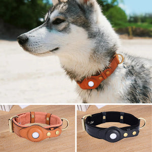 Leather Airtag Collar