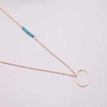 Load image into Gallery viewer, Women Fashion Plated Metal Chain Circle Lariat Long Necklace