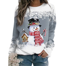 Load image into Gallery viewer, Multicolor Snowman Print Christmas Sweatshirt