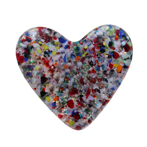 Colorful Glass Pocket Heart