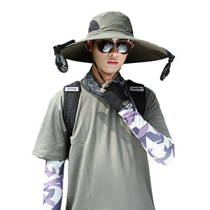 Wide Brim Solar Fan Outdoor Fishing Hat