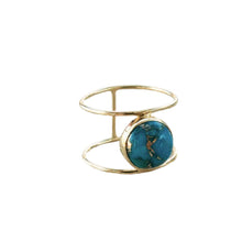 Load image into Gallery viewer, Natural Turquoise Gold Ring