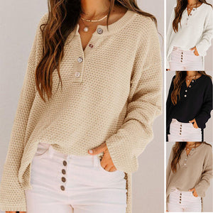 Button Solid Sweater