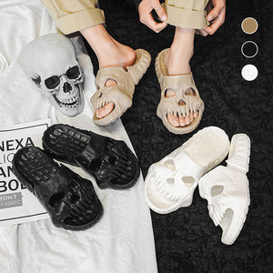 Skull Design Single Band Slippers