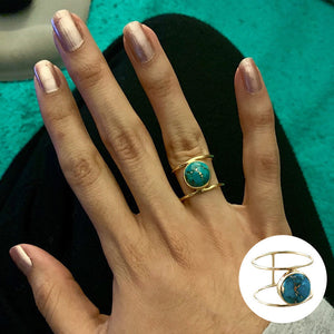 Natural Turquoise Gold Ring