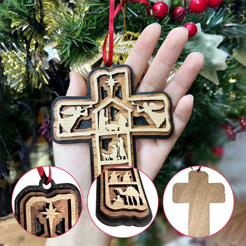 Cross Nativity Ornament