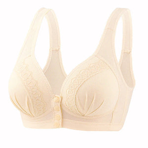 Front Button Breathable Skin-Friendly Cotton Bra