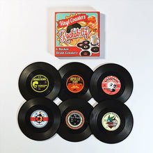 Load image into Gallery viewer, Vinyl Record Coasters with Retro Vinyl Player Holder