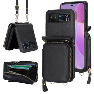 Leather Zipper Card Holder for Samsung Galaxy Z Flip3/4/5